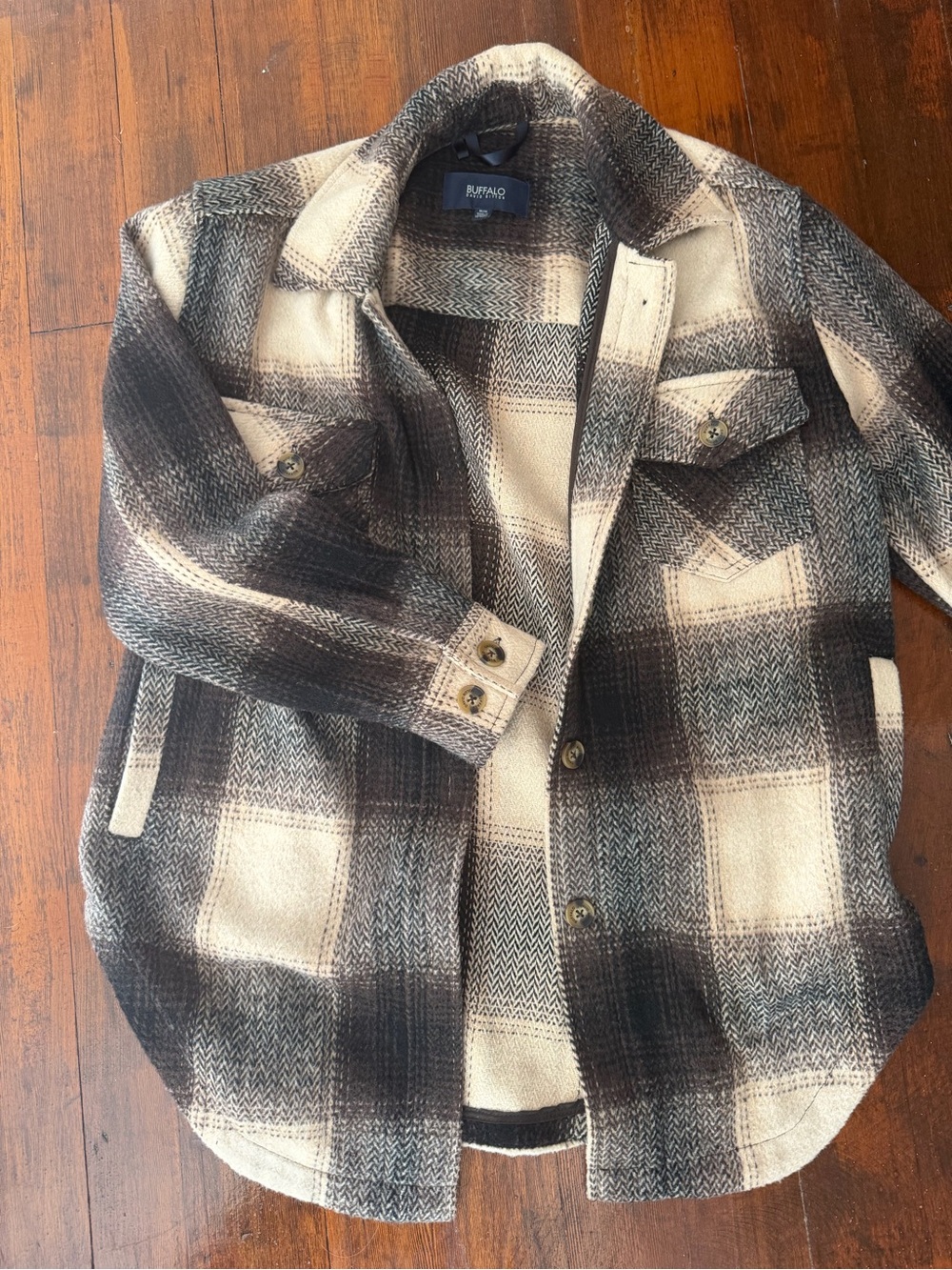 Buffalo David Bitton Brown & Cream Plaid Shacket